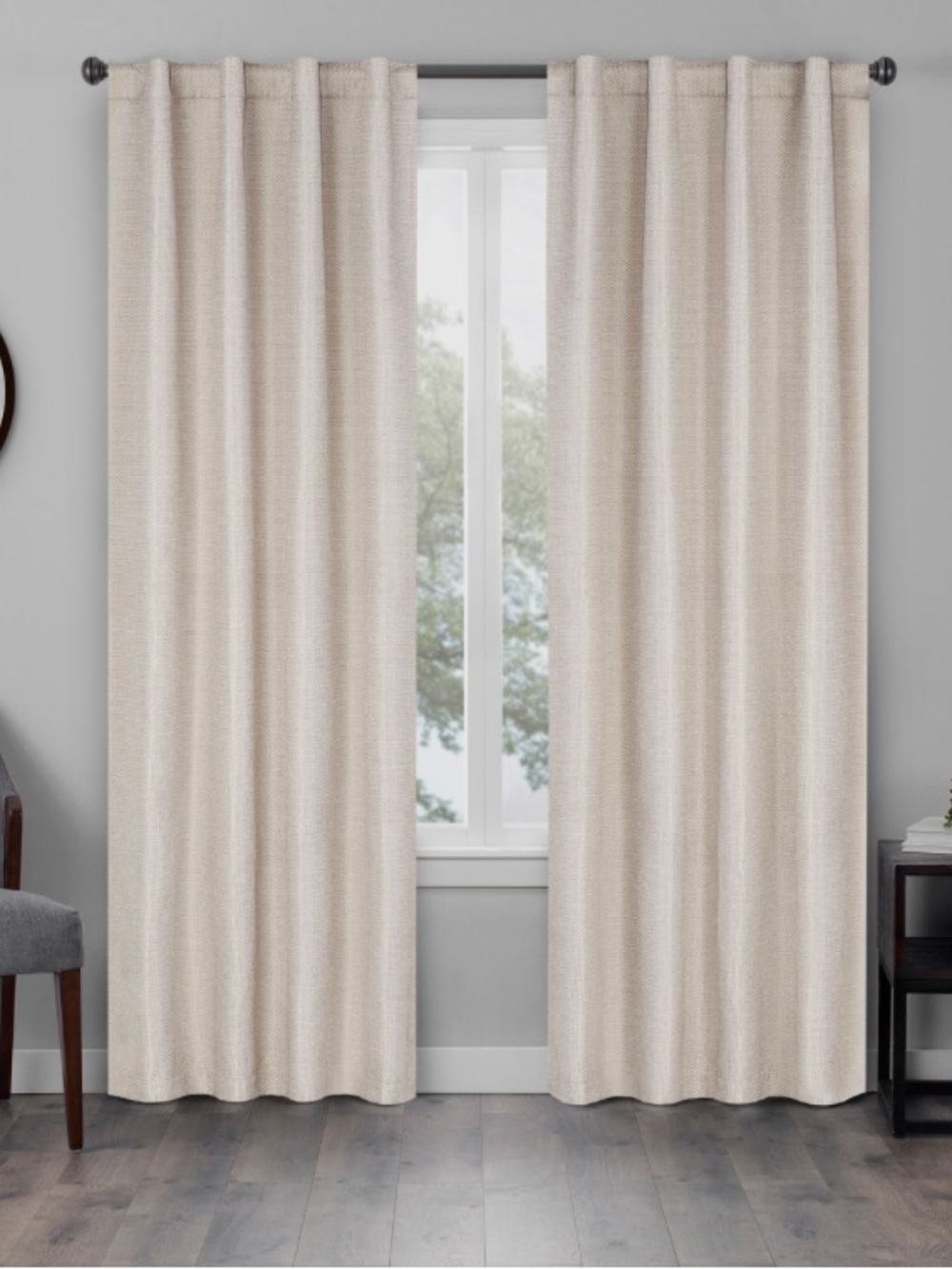 Eclipse Walken 84" Rod Pocket Room Darkening Window Curtain Panel in Mushroom